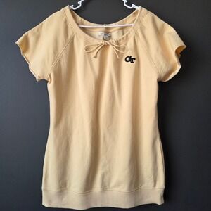 Cutter & Buck Georgia Tech Yellow Jackets Short Sleeve Sweatshirt Yellow XL